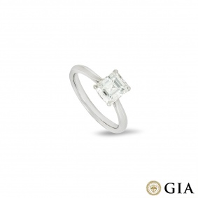 Platinum Emerald Cut Diamond Ring 1.51ct E/VS2 Platinum Emerald Cut Diamond Ring 1.51ct E/VS2